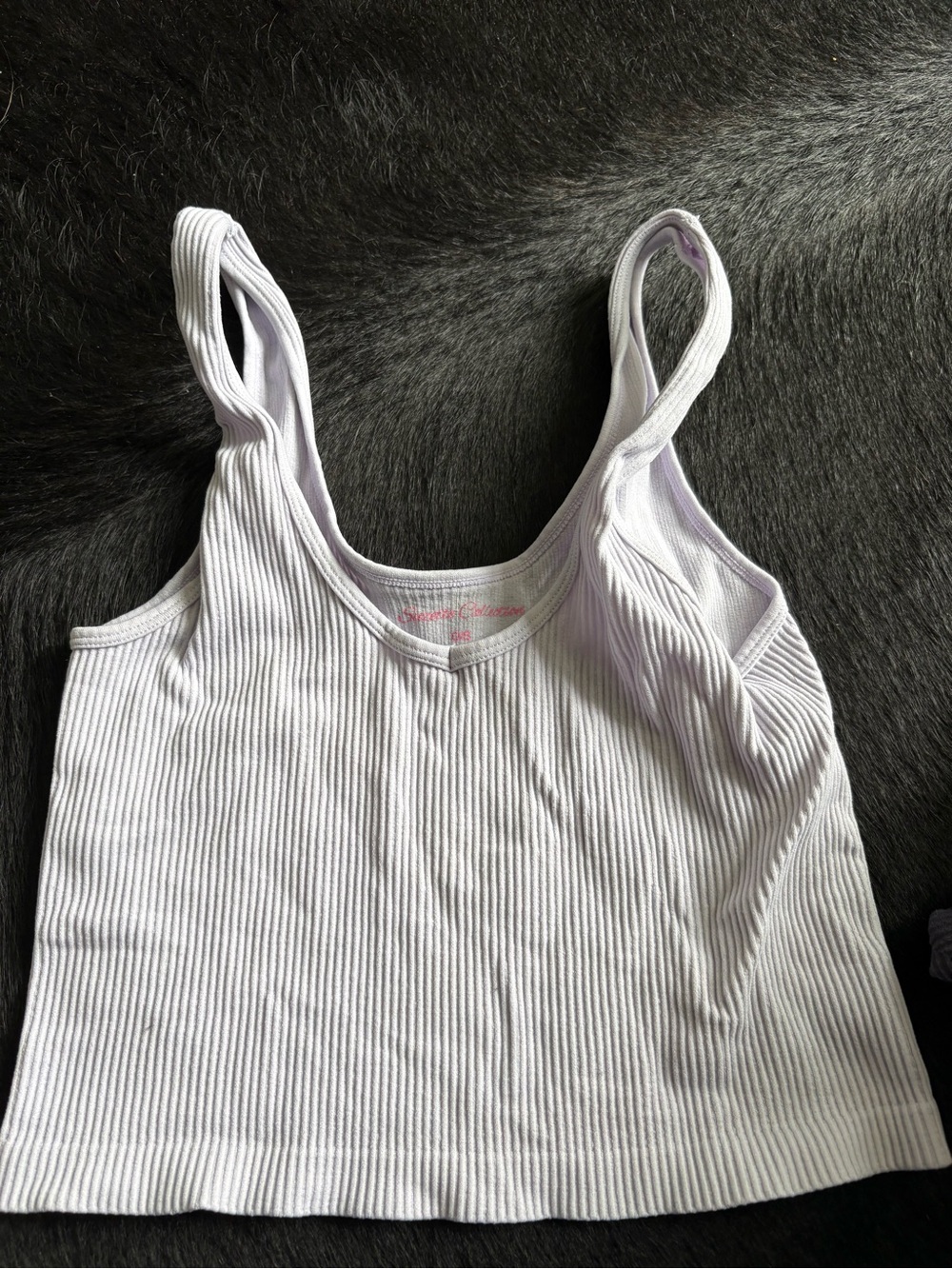 Ribbed Bandeau Crop Top - Light Lavender